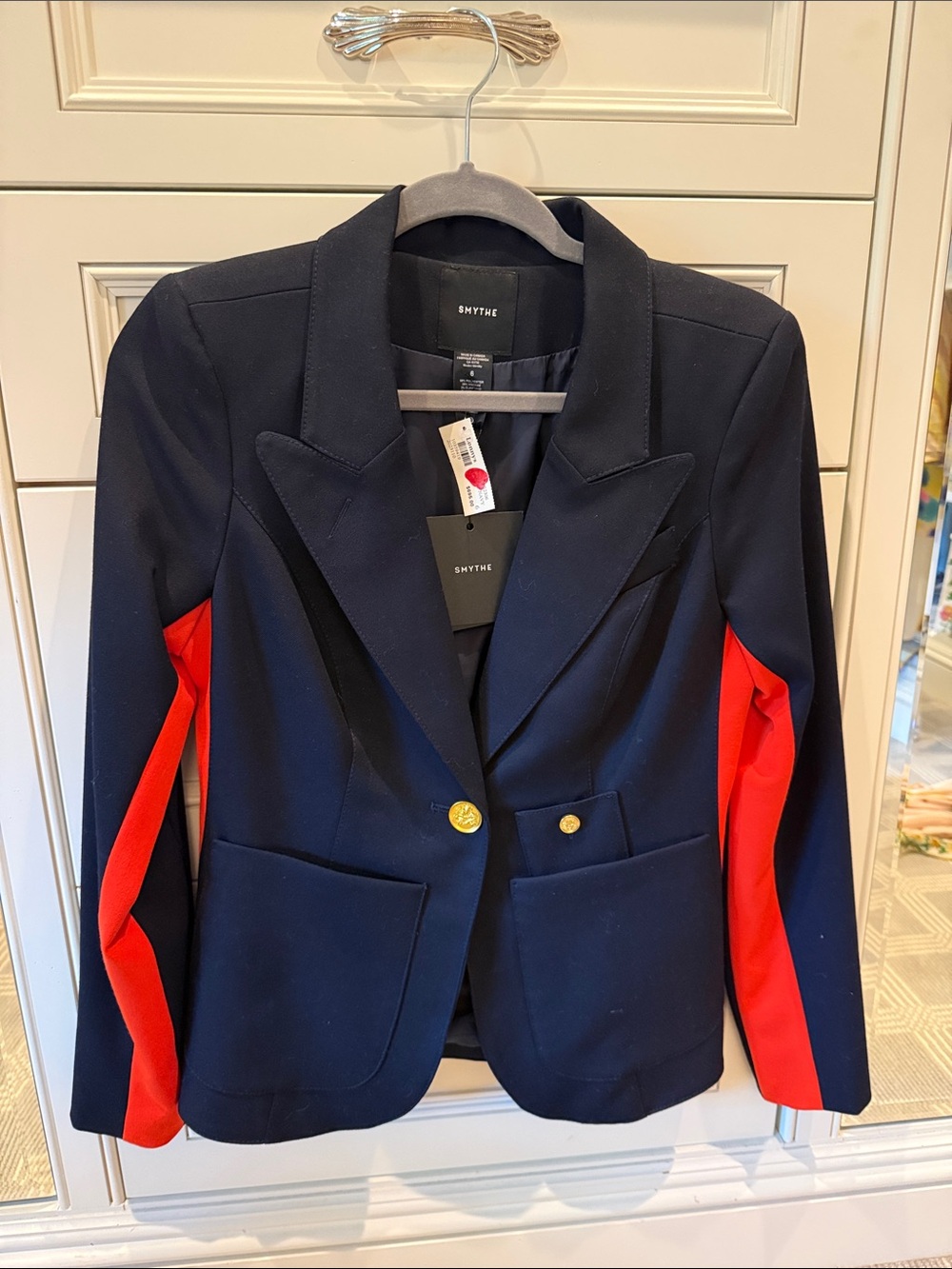 NWT  Smythe Patch Pocket Tux Stripe Blazer